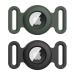 Vancle 2 pieces case for Airtag dog collar protective cover silicone waterproof protective cover Airtag pet loop holder for airtails shell for pets for pets cats doghale bands black+dark green black+dark green