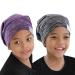 ELIHAIR Beanie Sleep Cap Satin Bonnet Night Sleeping Caps Adjustable Soft Slouchy Hats for Women and Girls Frizzy Hair Cover Lined Silky Bonnet Two Kids(Rose Violet+ Grey Pale)