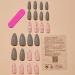 Almond Press on Nails Medium with Flower Glitter Designs - Pink/Gray False Nails - 24Pcs - Buy Online on GoSupps.com
