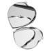Lurrose Foldable Mini Heart Shaped Makeup Mirror Portable Metal Romantic Dual Sided Vanity Mirror Compact Travel Mirror Makeup Tools for Women Girls Silver