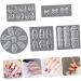 Coheali 5 in 1 Nail Art Silicone Shapes - DIY Gel & Resin Nail Decoration Templates 3D Nail Charms 5.5x5.5cm - Buy Online on GoSupps.com