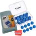 Miracle Maker 20 pcs Cue Tips for Billards Pool Cue Sticks Accessories with Sharpener Replacement Tips with Clear Box (13mm, Blue)
