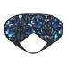 Blue Butterflies White Flowers Print Unisex Sleeping Eye Mask Soft Comfortable Light-Blocking Eye Mask
