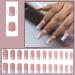 Justotry 24 Pcs False Nails Long with Pearls Milky White French Press On Nails - Pretty Ballerina Stick On Nails for Women Acrylic Coffin Fake Nails Medium - Nail Art Pearls & Milky Design - Buy Online on GoSupps.com