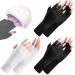 BDSHUNBF 3 Pairs Anti UV Gloves Professional Protection Fingerless Gloves for Manicures Moisturizing Gloves Nail Art Skin Care UV Shield Gloves for Home Outdoor