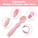Vicloon Baby Fork and Spoon Set - 3Pcs Silicone Weaning Spoon Set for Self Feeding, Easy Grip Toddler Cutlery Kit - Pink - Buy Online on GoSupps.com