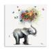 Yidepot Butterfly Elephant Wall Art Print: Colorful Heart Shaped Balloon for Kids' Nursery Wall Decor Canvas Framed Ready to Hang (50x50CM) 50x50CM Butterfly Elephant