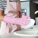Bamllum Latex-Free Reusable Cleaning Gloves - 2 Pairs with Cotton Liner, Non-Slip Waterproof for Household Dishwashing (Medium, Blue+Pink) - Buy Online on GoSupps.com