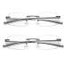 Interior 2-pack borderless metal blue light filter Reading glasses for men and women with spring hinge lightweight anti-blue computer glasses (2 stueck 1.00)