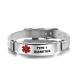 Red Medical Alert ID Emergency Bracelet for Women Men's First Aid Seniors Health Alarm Stainless Steel Plate Adjustable PVC Band Bracelets Type 1 Diabetes
