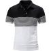 Men's Casual Slim Fit Contrast Color Patchwork Polo Shirt - White | Small A01 - Buy Online on GoSupps.com