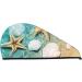 Super Absorbent Starfish & Seashell Microfiber Hair Towel Wrap | Quick Dry Coral Velvet for Long Curly & Thick Hair | Ideal Beach Accessory - Buy Online on GoSupps.com