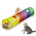 Andiker Cat Tunnel, cat Tunnel pet Tube Collapsible Play Toy Indoor Outdoor Toys for Puzzle Exercising Hiding Training and Running with Fun Ball and 2 Hole (25 * 120cm) Colorful