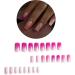 FEIlei 24Pcs Long Press on Nails Coffin French Fake Nails Tip Gradient Acrylic Nails Glossy False Nails for Women Girls - Buy Online on GoSupps.com