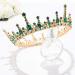 Fairyu Baroque Wedding Bride Crown and Tiaras Rhinestone Gemstone Crown Tiaras Queen Bridal Crowns Elegant Roal Hair Accessories for Women and Girls (Green) Rose Gold Green