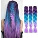 LDMY Kunsthaar 6PCs Jumbo Braids - 24 Synthetic Colorful Ombre Hair Extensions in Lila Blue & Pink | Perfect for Braiding - Buy Online on GoSupps.com