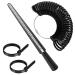 Accmor Ring Size Measuring Tool with Plastic Ring Mandrel & Ring Sizer Guage, Four Size Ring Stick Jewelry Mandrel and Ring Gauge Finger Sizing for Jewelry Making Black Ring Guage