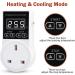 XIEHUZA Digital Thermostat Plug Socket LCD Screen Temperature Controller with Water Proof Sensor Probe Heating Cooling Temperature Switch Outlet for Reptile Greenhouse Terrarium Home 10A - Buy Online on GoSupps.com