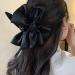 Wiwpar Large Chiffon Claw Clip Hair Bow big Bows Hair Claw Clips Jaw Barrettes Black Fabric Ribbon Bow Nonslip Medium Strong Hold Hair Jaw Clips for Women Girls Thin Thick Curly Hair