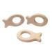 Wendysun 3pcs Lovely Cartoon Wood Teether Pure Natural Animal Fish Shape Baby Teething Nursing Beech Teether Baby DIY Pendant Toy (3PCS)