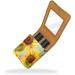 Buy Stylish Leather Lipstick Case Organizer with Mirror - Mini Lip Gloss Holder Bag Watercolor Sunflower Butterfly Pattern - Buy Online on GoSupps.com