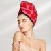 Red Love Heart Microfiber Hair Towel | Super Absorbent & Quick Dry Wrap for Long Curly & Thick Hair | Soft Coral Velvet | Women s Hair Care - Buy Online on GoSupps.com