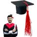 Fukamou Graduation Hat Hair Clip Doctoral Hat Headband - 3D Graduation Hat Hairpins Dress up Photo Decoration Supplies for Graduation Red - Buy Online on GoSupps.com