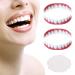 4PCS Denture Teeth Veneer  Natural Shade Fake Veneer  Cover The Imperfect Teeth for Upper and Lower Jaw  Veneers Teeth for Men Women  Perfect Braces  Fix Confident Smile