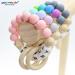 Personalized Handmade Teether with Custom Name - Pink Wooden Teething Rings - Buy Online on GoSupps.com