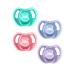 Tommee Tippee Ultra-Light Silicone Pacifier Symmetrical One-Piece Design BPA-Free Silicone Binkies 18-36m 4 Count Red Purple Blue