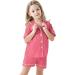 SWOMOG Unisex Kids Modal Pyjamas Set | Button-Down Short Sleeve PJs | Coral | 12-13 Years - Buy Online on GoSupps.com