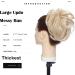 Large Wavy Updo Messy Bun Hair Extension with Elastic Band - 80G Synthetic Chignon Ponytail Hairpiece for Women in Dark Blonde & Bleach Blonde - Buy Online on GoSupps.com