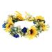 DDazzling Sunflower Flower Crown Eucalyptus Halo Pregnancy Bridal Headpiece Photo Prop Sunflower Yellow Royal Blue