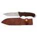 THIRD hunting knife H0738RD with 12.5 cm satin steel blade pakka wood handle leather case.