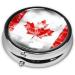 Retro Canada Flag Portable Metal Pill Box - 3-Compartment Travel Case for Small Pills | Hinged Design Ideal for On-the-Go Lifestyle - Buy Online on GoSupps.com