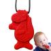 Buy Cute Dinosaur Sensory Chewing Chains | Portable Silicone Bite Chain for Kids | Red Oral Engine Chewing Toy - Buy Online on GoSupps.com