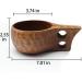 Foxyoo Kuksa Wooden Cup - Traditional Nordic Design - 12oz (350ml) - Lightweight Durable Mug with Lanyard and Carabiner for Camping and Foraging - Buy Online on GoSupps.com