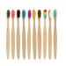 Bamboo toothbrushes with soft bristles 10 packs of biological natural adult children bamboo soft toothbrush for family and travel gift (multicolor)