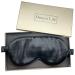 22mm 100% Mulberry Silk Eye mask for Sleeping Pure Mulberry Silk Inside Out Men's and Women's Airplane Travel Shading Sleep Eye Mask (Black)