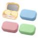 Jiazhishun 4 pieces of contact lens-tragetui plastic contact lens container Colorful travel contact lenses with mirror tweezers contact lens storage container for at home and on the go
