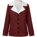 Yihaojia Women's Winter Warm Stand Collar Sherpa Lined Outerwear Fleece Jacket Coats Wine#9 X-Large - Buy Online on GoSupps.com