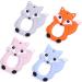 PREMYO Fox Teething Ring for Babies - BPA Free Silicone Cooling Teething Aid - Relieves Teething Pain - Soft Gray - Buy Online on GoSupps.com