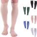 Doc Miller Calf Compression Sleeve Men - 30-40 mmHg Medical Grade Calf Sleeves for Men and Women Supports Shin Splints and Varicose Veins Recovery - Knee High - 1 Pair Large Size - Beige Calf Sleeve Large Beige