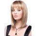 Fleurapance wig for girls and women medium length gold blonde short super natural bobo head heat-resistant fashionable smooth charming synthetic wig
