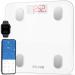 Renpho personal scale digital Bluetooth body fat scale with high-precision sensors smart scale with body fat and muscle mass 180 kg/400 lbs white 270mm/10.6 "