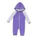 BONVERANO Baby Boys Swimsuit Toddler Bathing Suit Zip-up Full-Zip Hoodie One Piece Swimwear with UPF 50+ Sun Protection 3-6 Months Purple