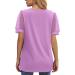 Shop Elegant Women's Summer T-Shirt - Casual V-Neck Cotton Blouse in Beige & Pink | International Shipping Available - Buy Online on GoSupps.com