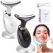Nadove Micro-Glow Facial 10 in 1 Nadove Micro Glow Face Sculptor Nadove Microglow Facial Firm Skin 7 Color Face and Neck Care Micro Glow Facial Lift Firm The Jaw Neck and Chin (White+Black)