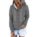oelaio Fashion Women Zipper Winter Lengthened Plush Long Sleeve Outwear Gray Medium