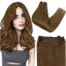 Easyouth Weft Hair Extensions Medium Brown Hair Sew in Extensions Real Remy Weft Human Hair Extensions Brown Double Weft Hair 14 Inch 70g 14 Inch/35cm 3-Weft #4